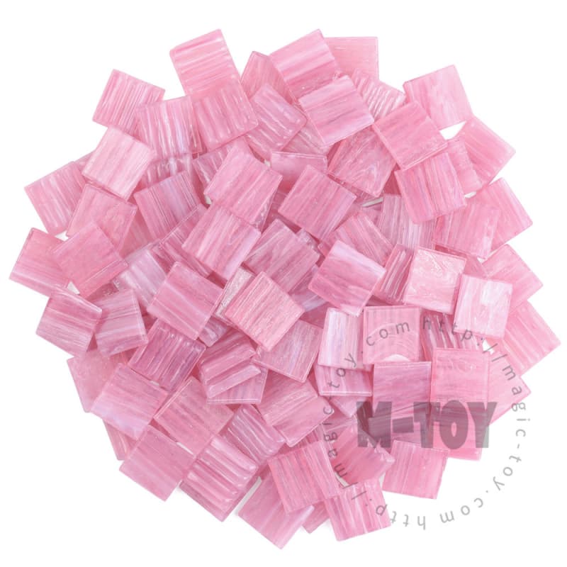 Pink Square Golden Line Hot-melting Glass Mosaic GST401