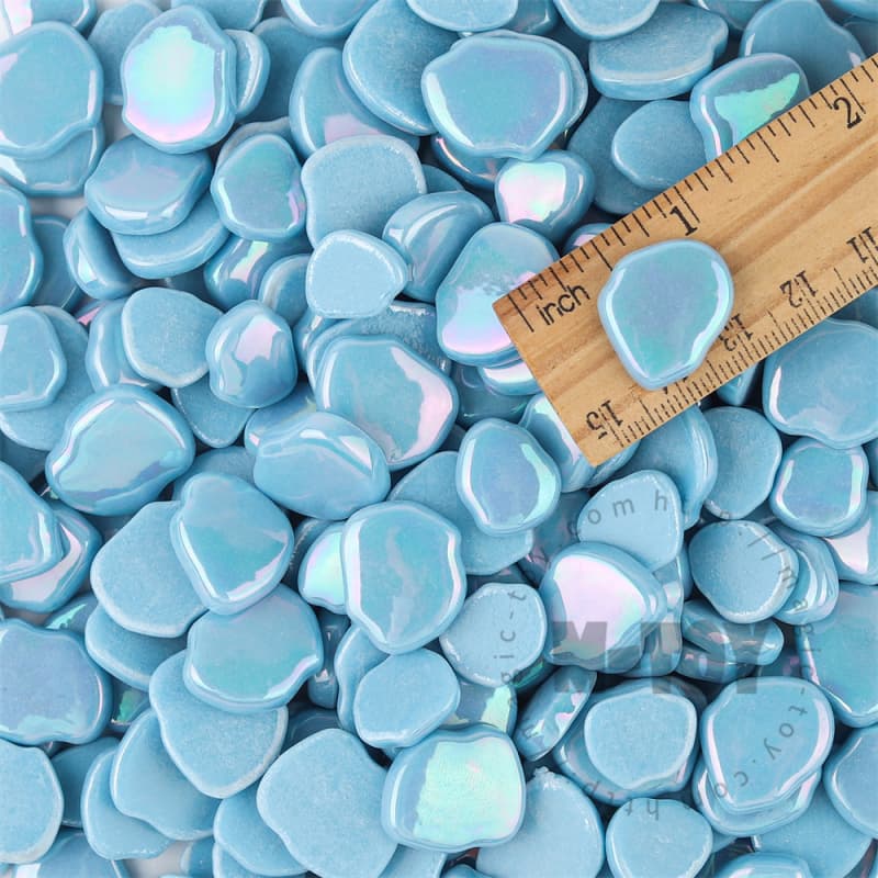 Iridescent Blue Blossom Petals Glass Mosaic SMAI08