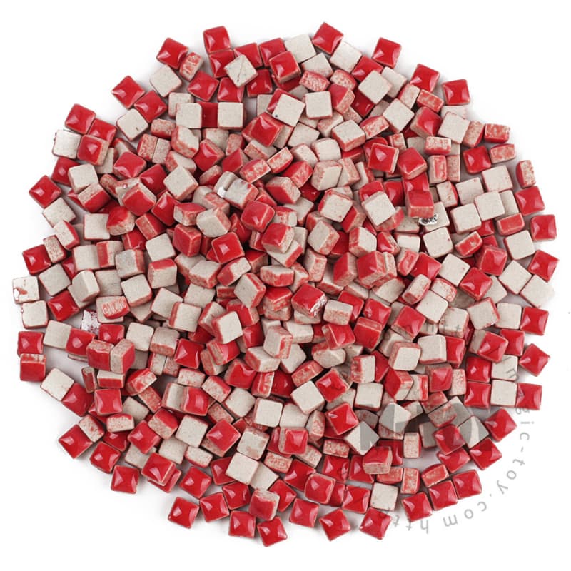 Red Mini Square Ceramic Mosaic 5-H4