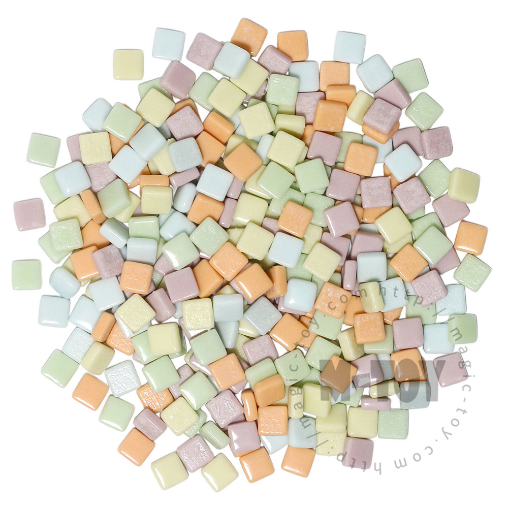 Easter Assortment Glossy 10mm Square Glass Mosaic