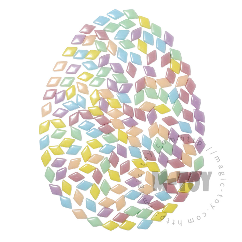 Easter Pastel Assortment Glossy 12mm Diamond Glass Mosaic