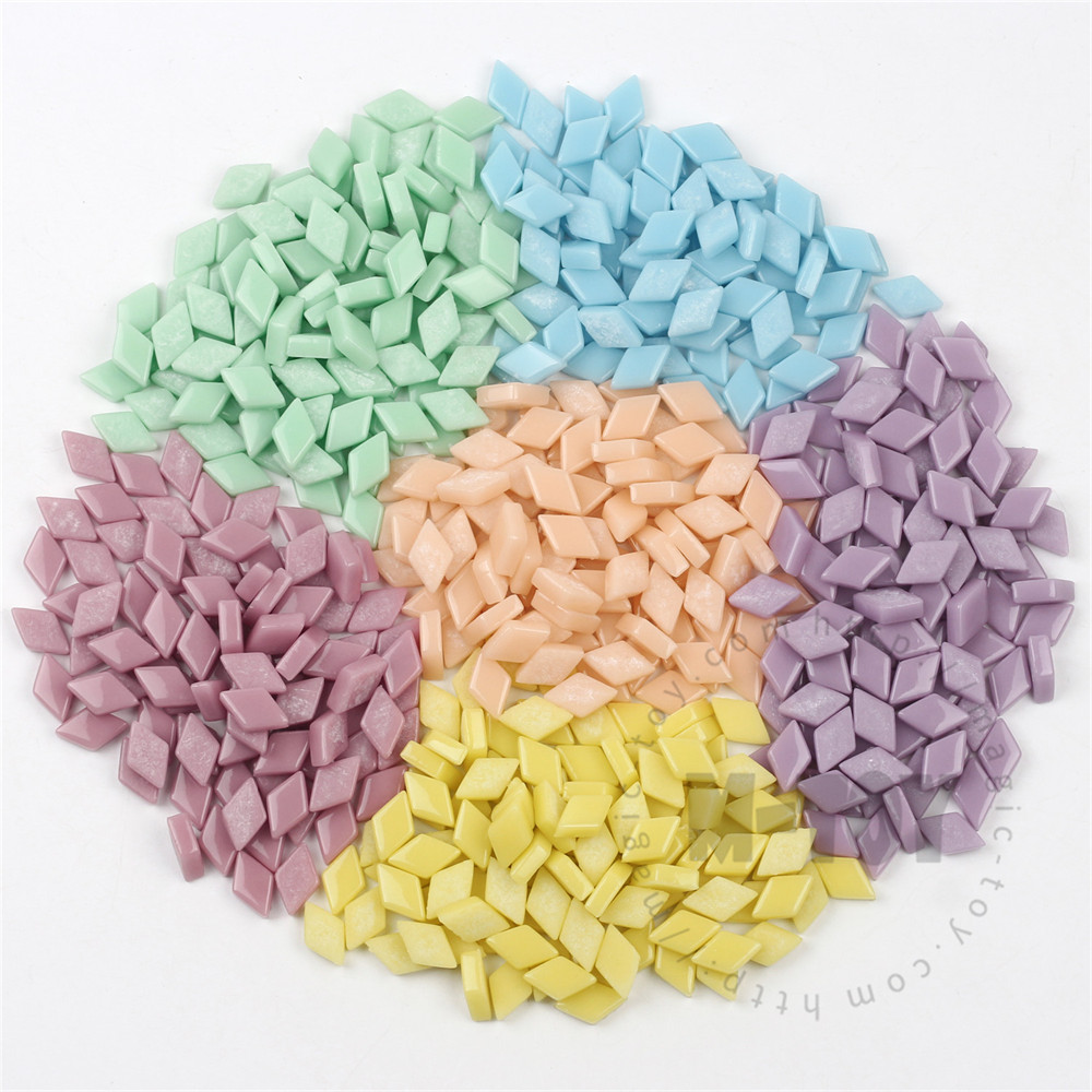 Easter Pastel Assortment Glossy 12mm Diamond Glass Mosaic