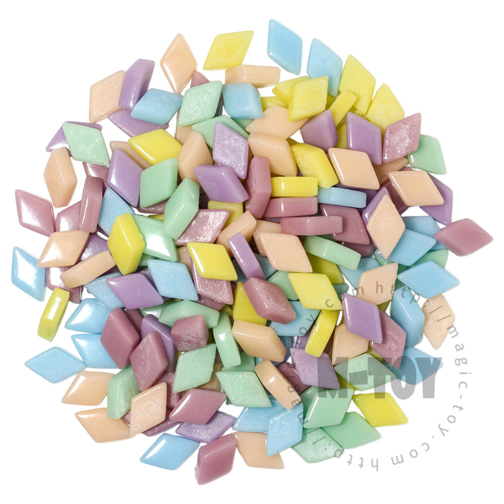 Easter Pastel Assortment Glossy 12mm Diamond Glass Mosaic
