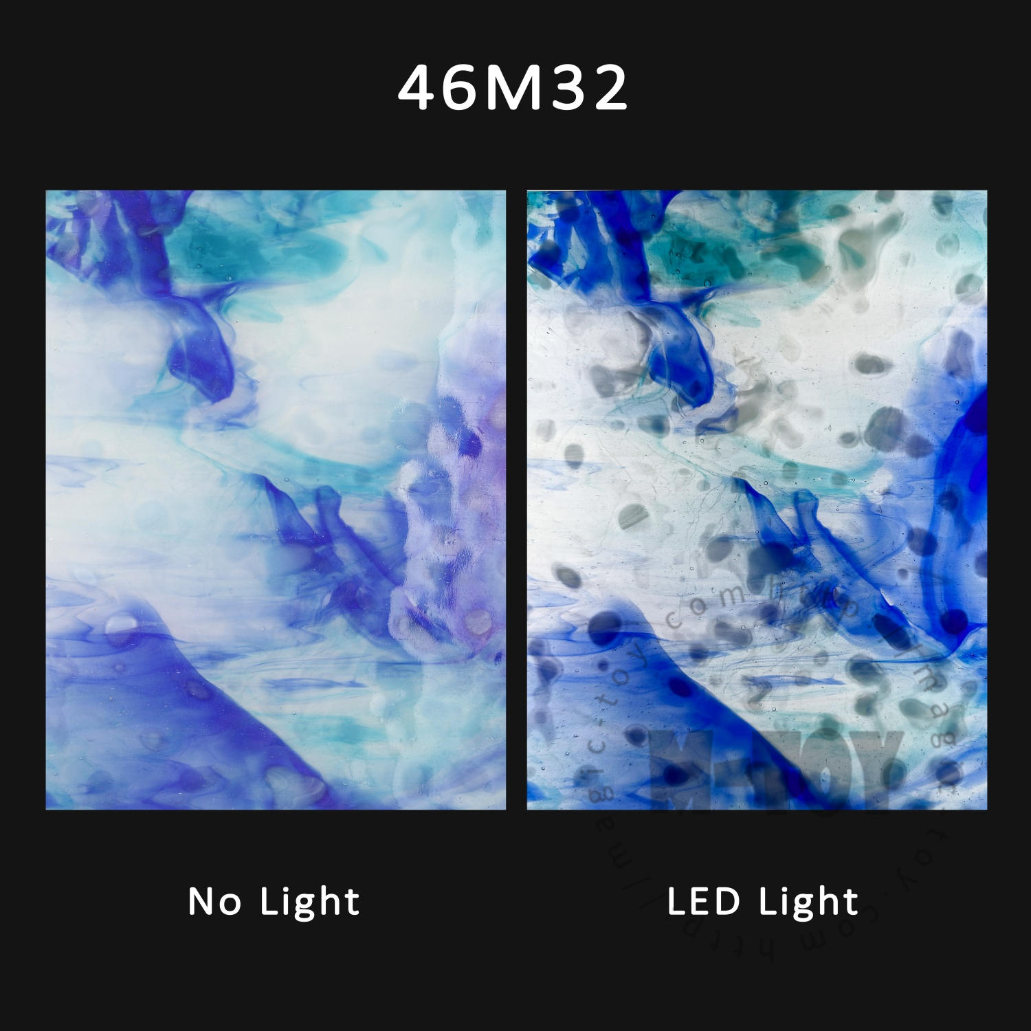 Blue Mottles Stained Glass Sheet 46M32