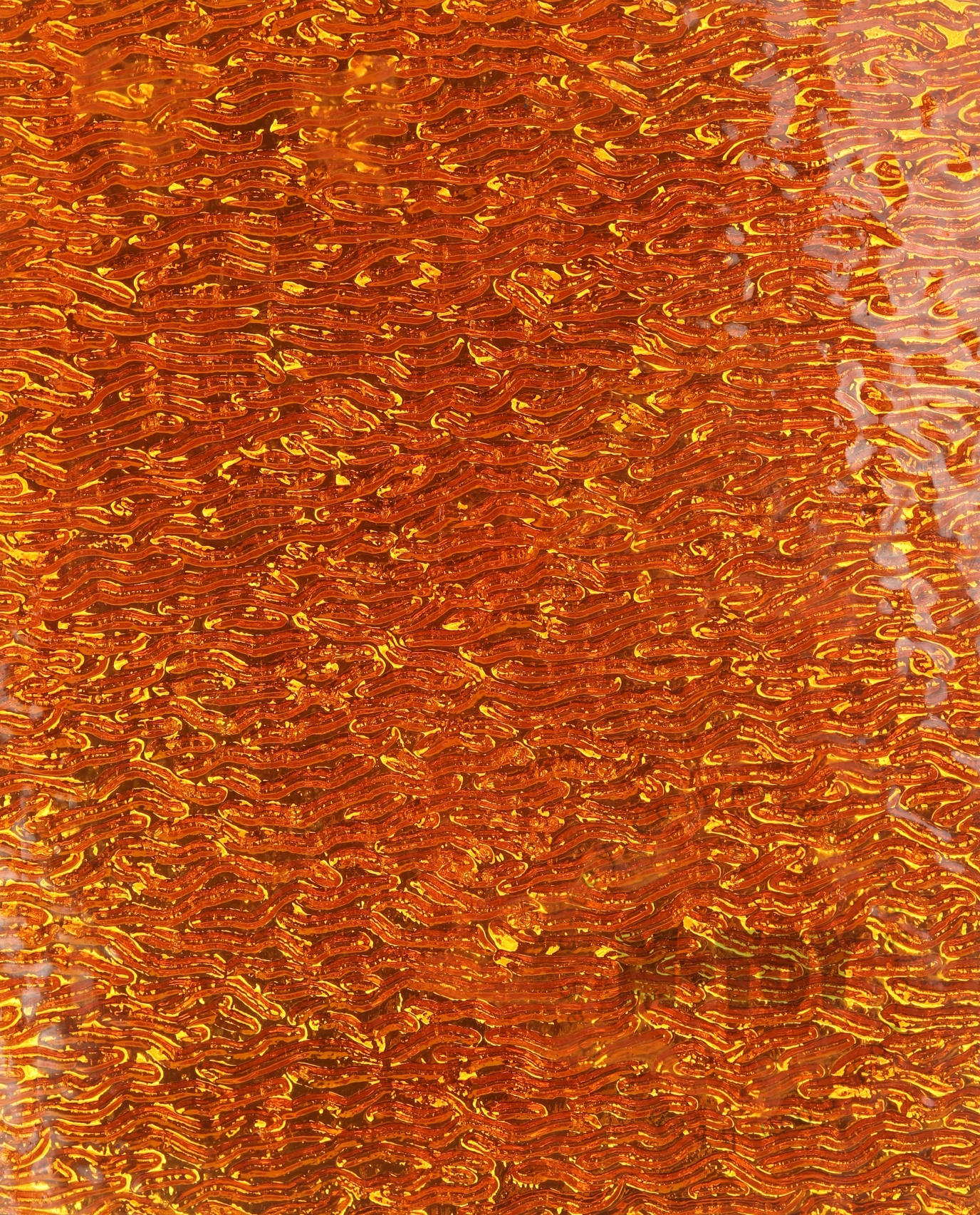 Ripple Mirror Stained Glass Sheet Orange 73-R-J