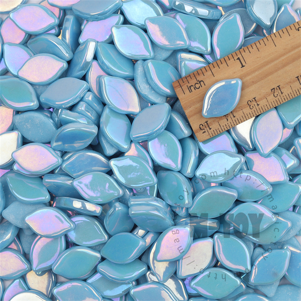Iridescent Blue Small Petals Glass Mosaic SMBI08