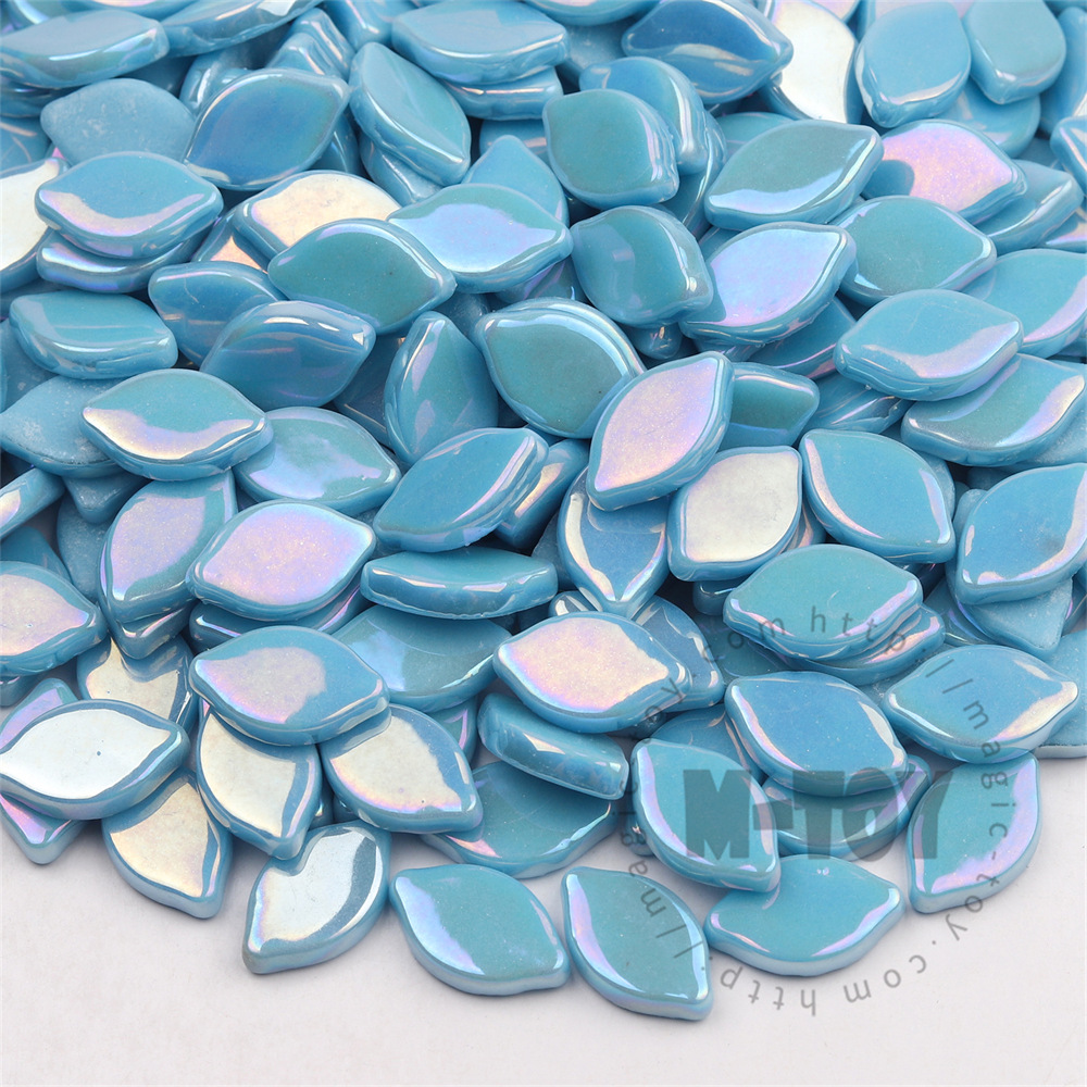 Iridescent Blue Small Petals Glass Mosaic SMBI08