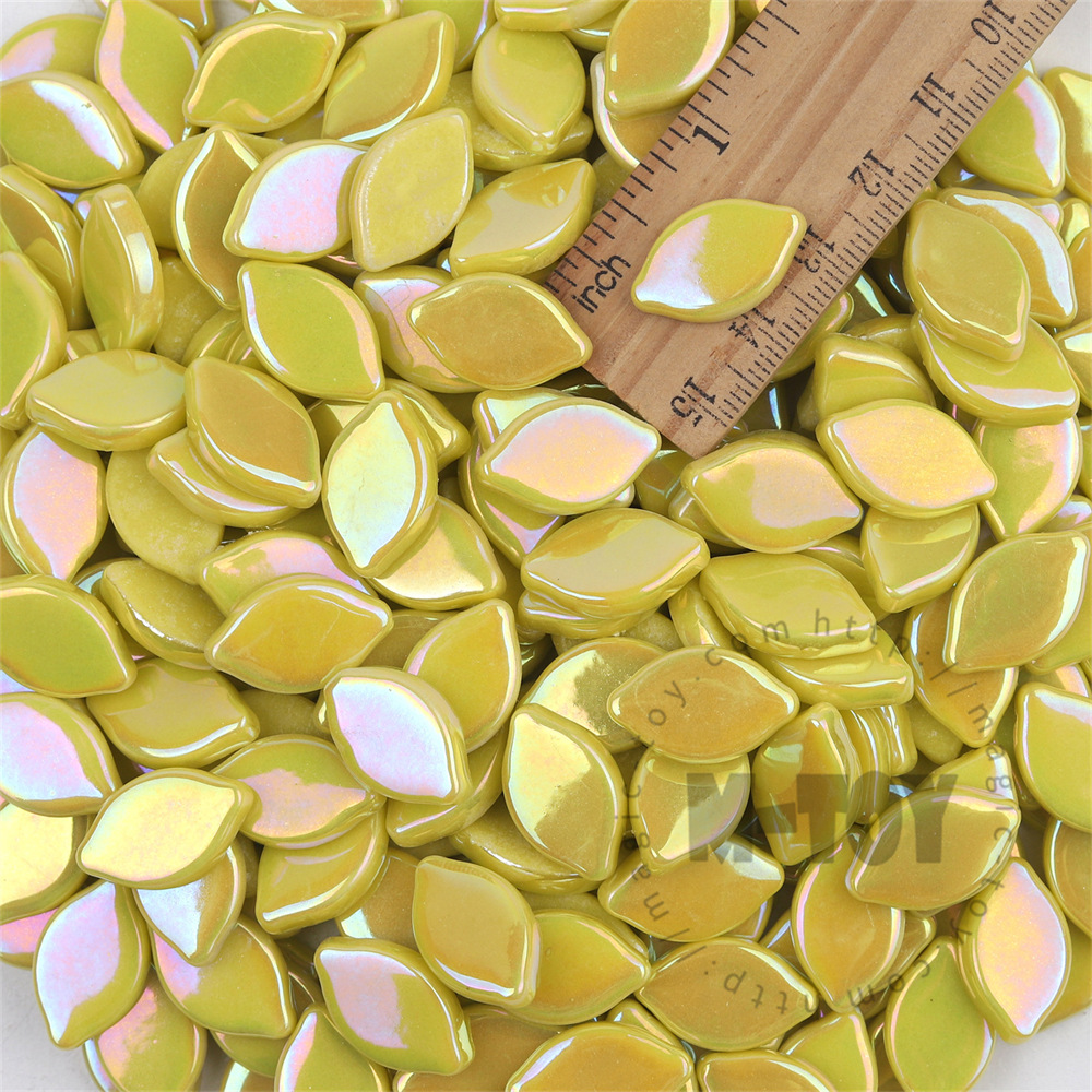 Iridescent Yellow Small Petals Glass Mosaic SMBI50
