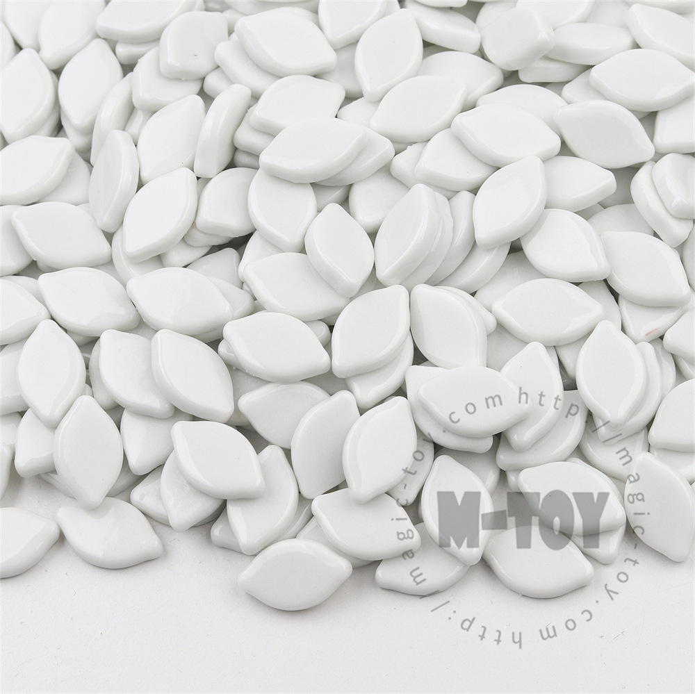 Glossy White Small Petals Glass Mosaic SMBG100