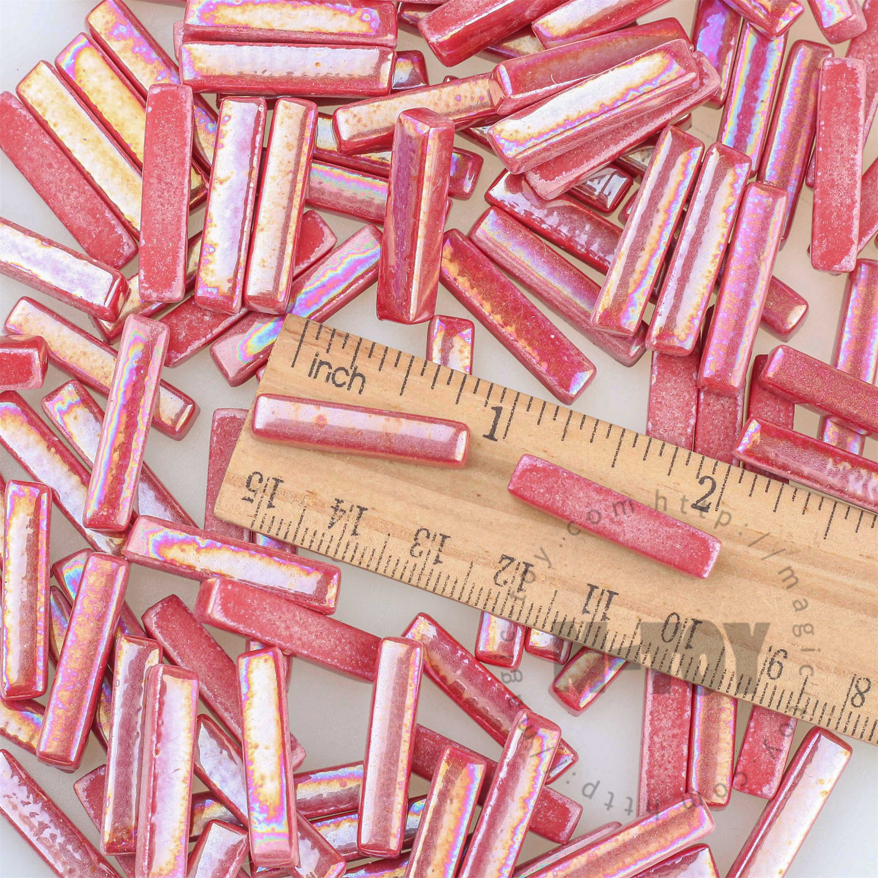 Iridescent Red Stick Glass Mosaic 525SBI16
