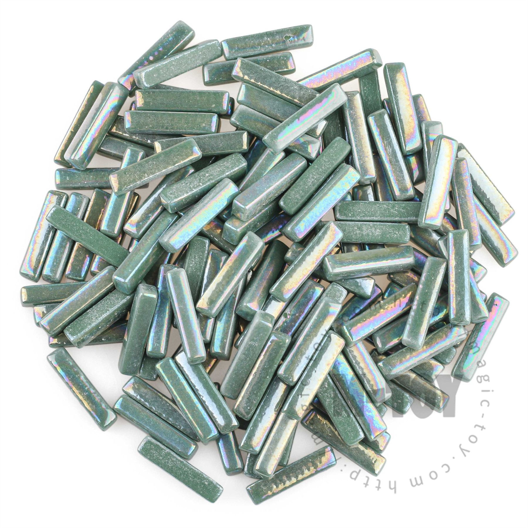 Iridescent Green Stick Glass Mosaic 525SBI44
