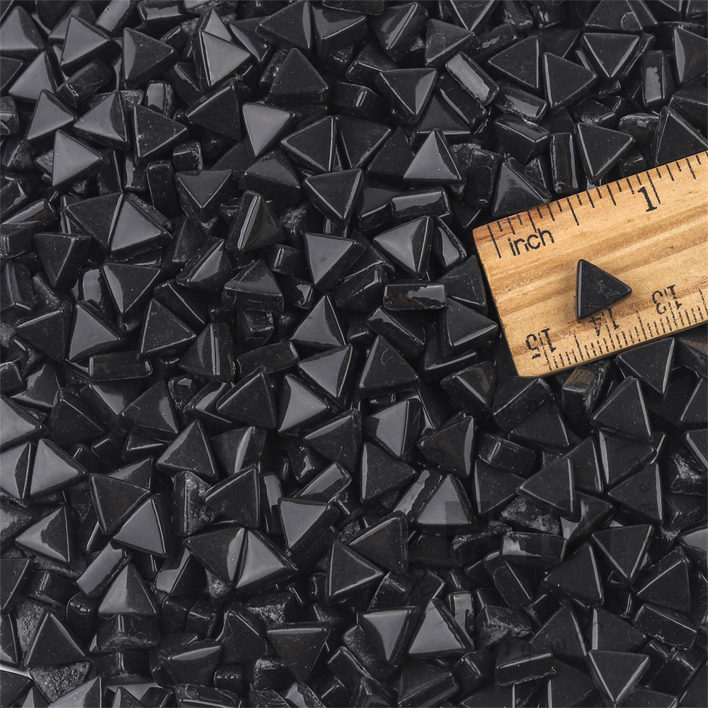 Black Mini Triangle Glass Mosaic 10SJG56