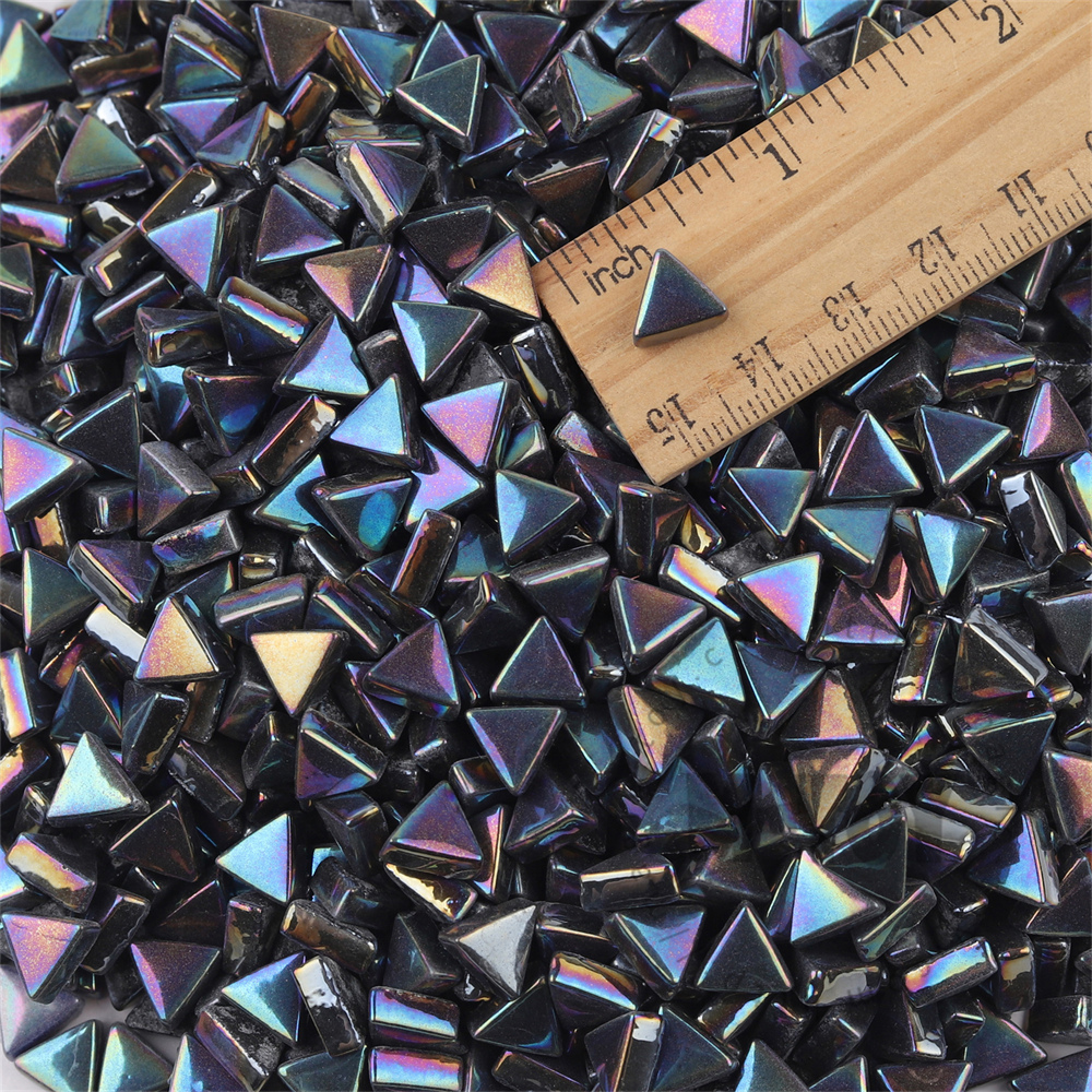 Black Mini Triangle Glass Mosaic 10SJI56
